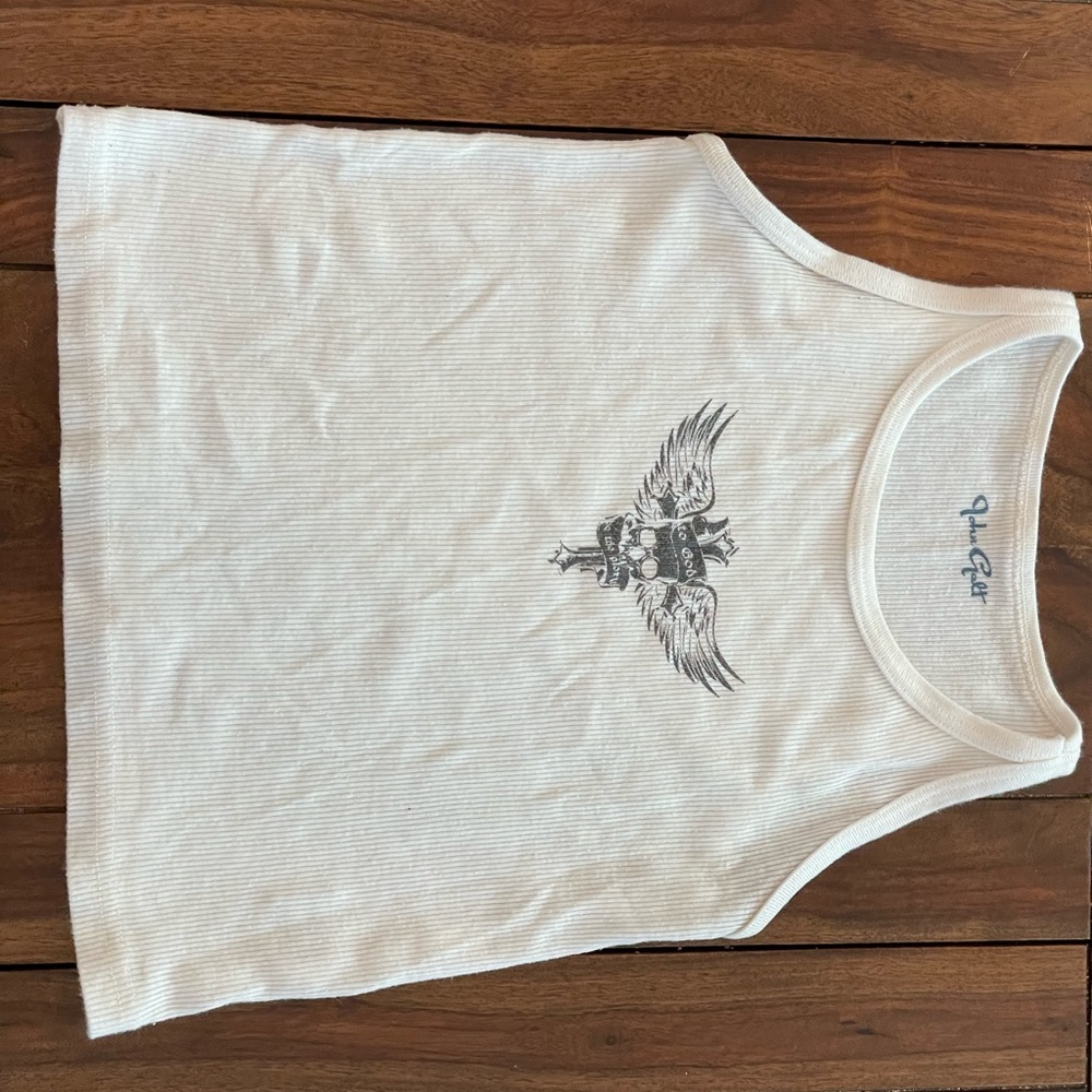 John Galt/Brandy Melville Cream Tanktop with Emblem in the center